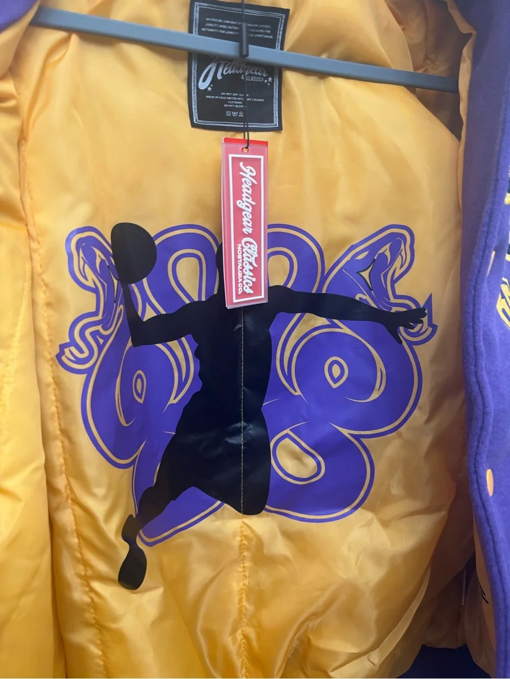 Headgear Classics KB Legend Mamba 24 Varsity Jacket Purple Gold